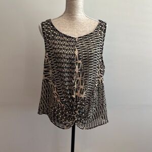 To go collection size XL Sleeveless sheer blouse with exposed zipper in back